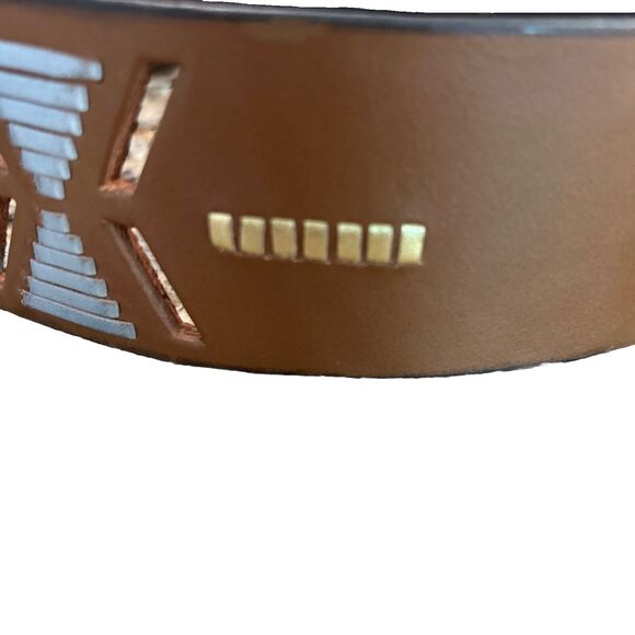 Cuirum Barcelona Spain Leather Designer Wide Belt Hand Tooling Size 95 EUC - Picture 4 of 13